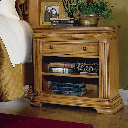 Night Stand with Open Shelves